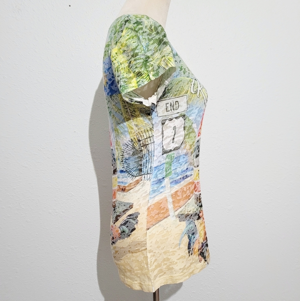 KEY WEST Florida Women's Burnout T-shirt 100% Cotton Made In USA Size Large - Picture 2 of 7